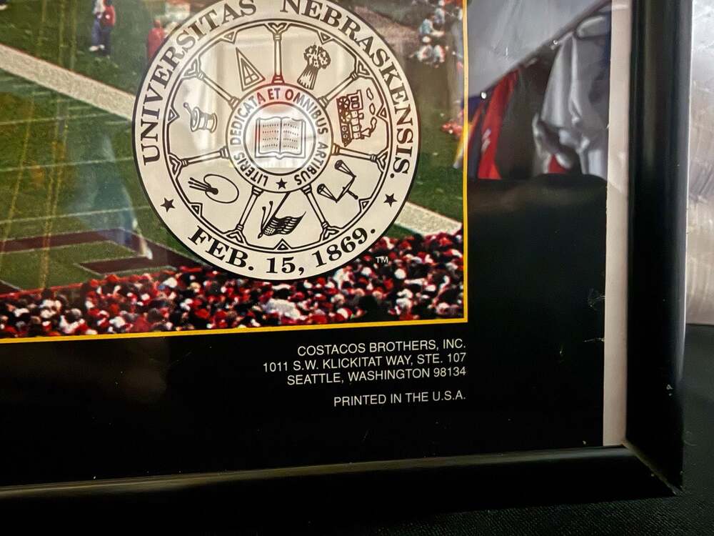 1996 Nebraska Cornhuskers 'Go Big Red!' Gridiron Classic Vintage Poster by Costa - Picture 3 of 3